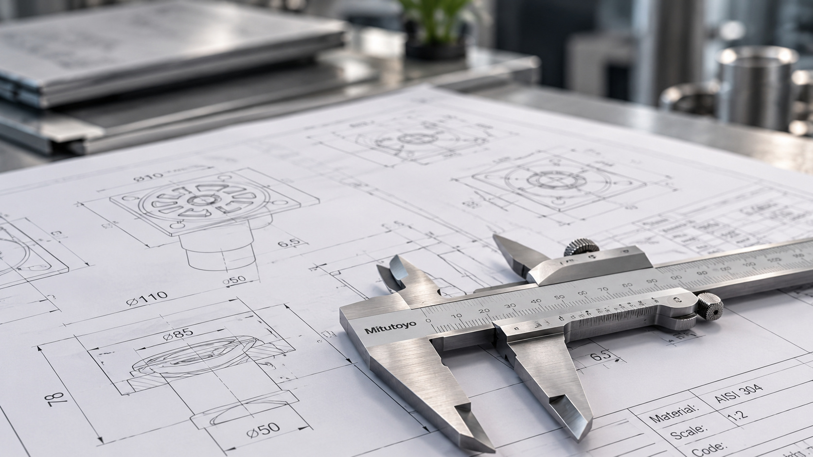 Technical drawings and measuring tools for bathroom product sourcing